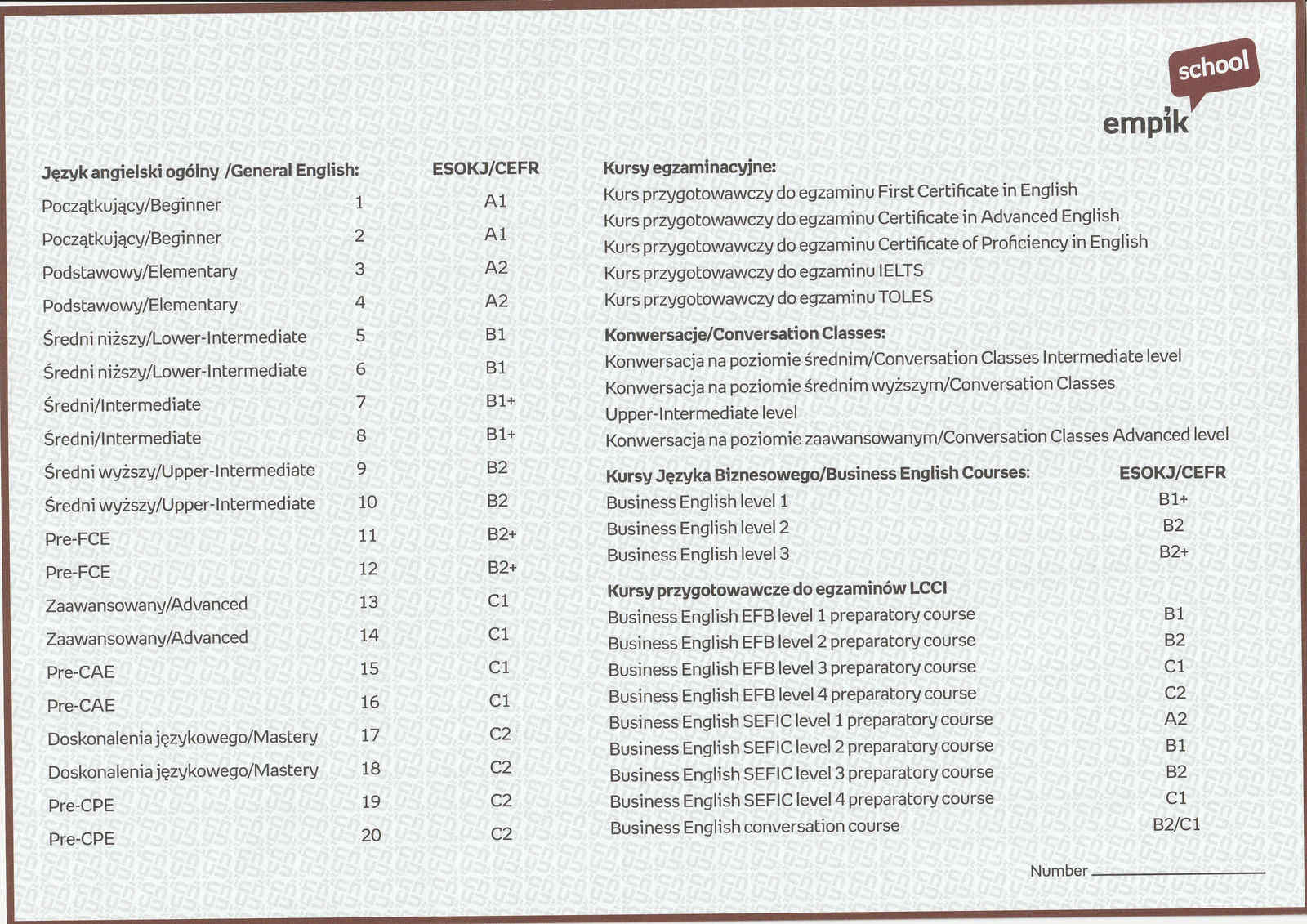 English cert Empik school